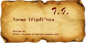 Torma Ifigénia névjegykártya